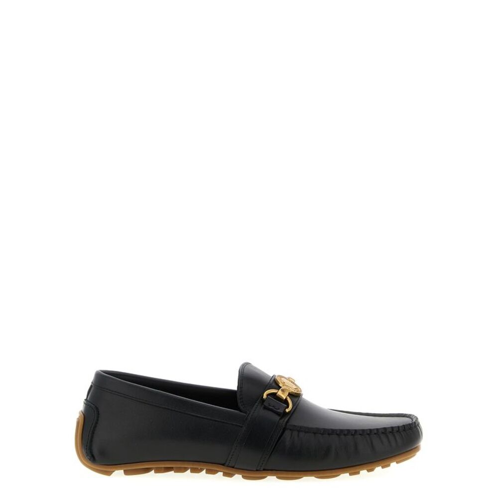 Moschino Black Leather Slip-On Men's Loafers